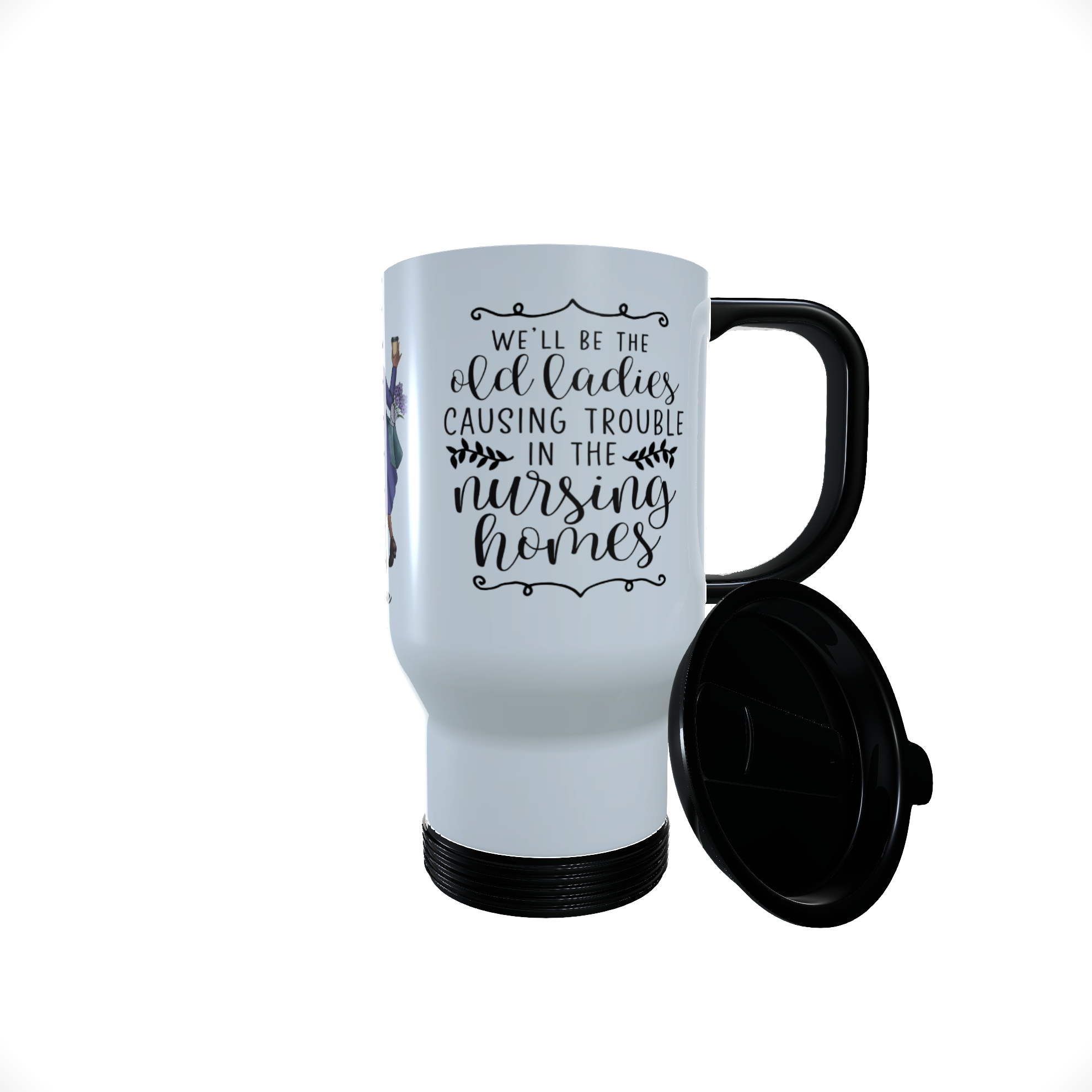 Best Friends Old Ladies Travel Mug, Gift for Best Friend